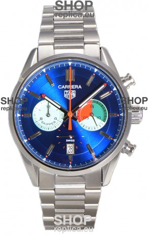Tag Heuer Carrera Carrera Skipper 39 Chronograph Swiss Quartz Replica Watch Blue Dial 
