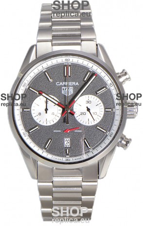 Tag Heuer Carrera Chronograph 43 Swiss Quartz Replica Watch Grey Dial Steel Strap