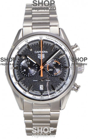 Tag Heuer Carrera Chronograph 43 Swiss Quartz Replica Watch Grey Dial Steel Strap 