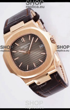 Patek Philippe Nautilus 5711/1R 1 1:1 Mirror Replica Watch in Brown Dial Rose Gold