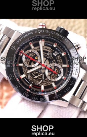 Tag Heuer Carrera Heuer 01 Swiss Replica Watch in Steel Casing/Strap