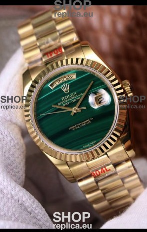 Rolex Day Date 18238 Presidential 18K Yellow Gold Watch 36MM - Malachite Dial 1:1 Mirror Quality Watch 