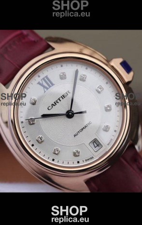 Cle De Cartier Automatic Swiss Replica Watch in Rose Gold Casing - 35MM
