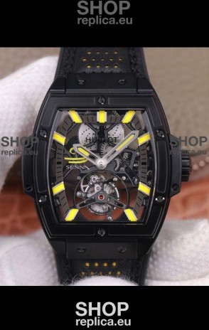 Hublot Masterpiece MP Senna Edition Genuine Tourbillon Swiss Replica Watch in PVD Coating