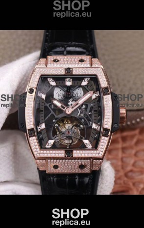 Hublot Masterpiece MP Edition Genuine Tourbillon Swiss Replica Watch In Rose Gold Casing