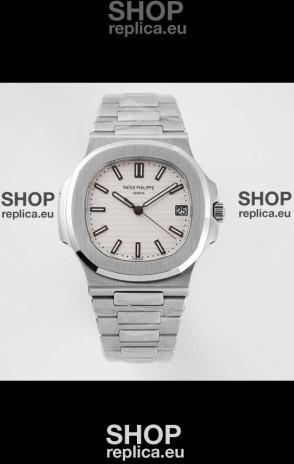 Patek Philippe Nautilus 5711/1A-011 1:1 Mirror Swiss Replica Watch in White Dial 904L Steel 