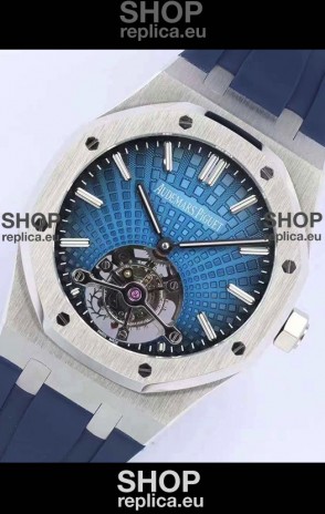 Audemars Piguet Royal Oak Tourbillon 41mm Blue Dial in 904L Steel Case Rubber Strap