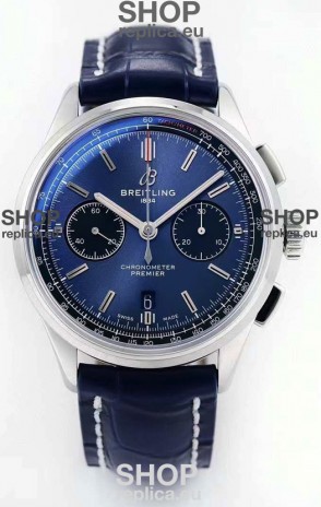 Breitling Premier B01 Chronograph 42 Edition Watch 1:1 Mirror Quality in Blue Dial 