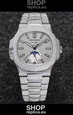 Patek Philippe Nautilus 5726A 1:1 Mirror Swiss Watch - Diamonds Casing/Dial