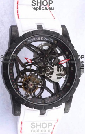 Roger Dubuis Excalibur Spider Flying Tourbillon Skeleton Carbon Casing 1:1 Mirror Swiss Watch