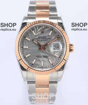 Rolex Datejust Palm Motif Dial 36MM Cal.3135 Movement Swiss Replica Watch in 904L Two Tone Casing