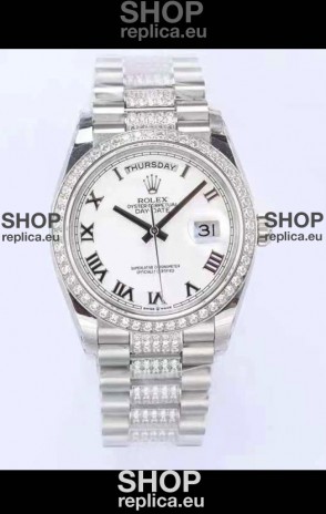 Rolex Day Date Presidential 904L Steel 36MM - White Roman Dial 1:1 Mirror Quality Watch