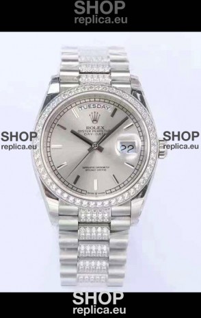 Rolex Day Date Presidential 904L Steel 36MM - Steel Dial 1:1 Mirror Quality Watch