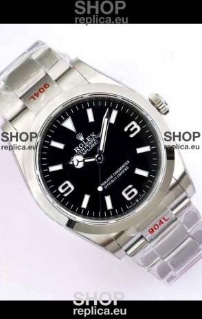 Rolex Explorer I Black Dial - 904L Steel in 3235 Swiss Automatic Movement