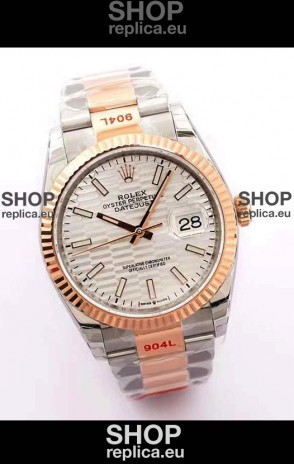Rolex Datejust Fluted-Motif Dial 41MM Cal.3135 Movement Swiss Replica Watch in 904L Two Tone Casing