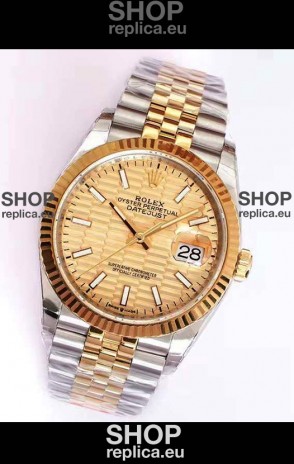 Rolex Datejust Fluted-Motif Dial 41MM Cal.3135 Movement Swiss Replica Watch in 904L Two Tone Casing