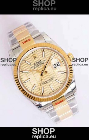 Rolex Datejust Fluted-Motif Dial 41MM Cal.3135 Movement Swiss Replica Watch in 904L Two Tone Casing