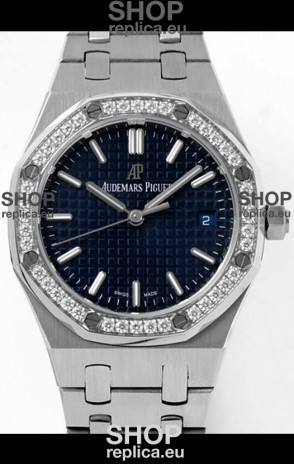 Audemars Piguet Royal Oak Swiss Automatic 34MM Swiss Watch Blue Dial - 1:1 Mirror Replica Edition