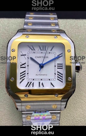 Santos De Cartier 1:1 Mirror Replica - 36MM Yellow Gold Two Tone Watch Santos De Cartier 1:1 Mirror Replica - 36MM Yellow Gold Two Tone Watch