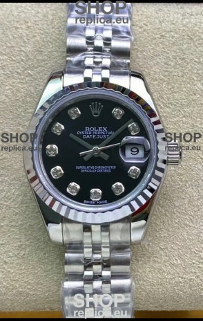 Rolex Datejust 279174 28MM Swiss Replica in 904L Steel in Black Dial - 1:1 Mirror Replica
