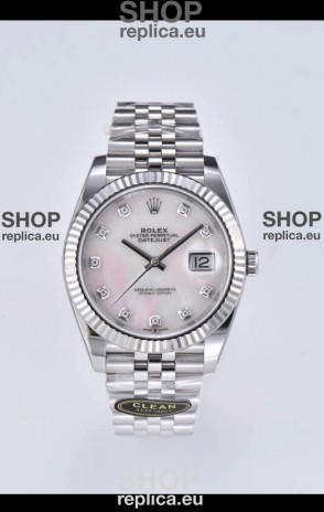 Rolex Datejust 126334 41MM ETA 3235 Swiss 1:1 Mirror Replica Watch in 904L Steel - Pearl Dial