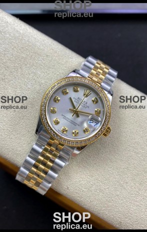Rolex Datejust 278383 31MM Swiss Replica in 904L Steel Two Tone Yellow Gold Pearl Dial 1:1 Mirror Replica