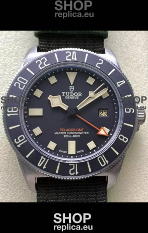 Tudor Pelagos FXD GMT Titanium Casing 1:1 Mirror Replica Black Dial in Green Nato Strap