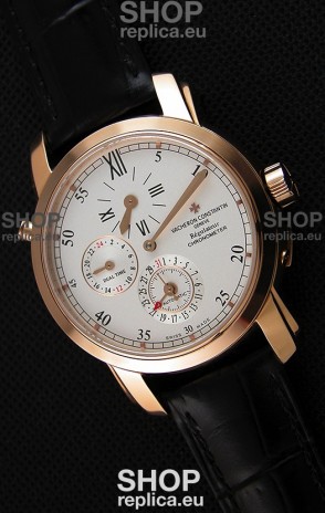 Vacheron Constantin Malte Dual Time Regulator Pink Gold Swiss Replica Watch 