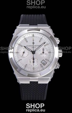 Vacheron Constantin Overseas Chronograph White Dial Swiss Replica Watch - Rubber Strap