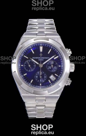 Vacheron Constantin Overseas Chronograph Blue Dial Swiss Replica Watch - Stainless Steel Strap