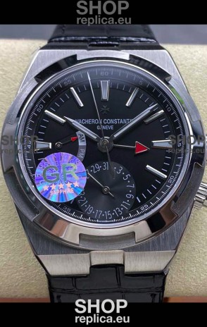Vacheron Constantin Overseas Dual Time Stainless Steel 1:1 Mirror Swiss Replica Black Dial