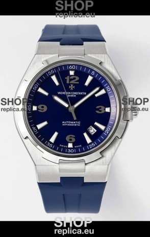 Vacheron Constantin Overseas 1:1 Mirror Swiss Replica Watch in Steel Blue Dial - Rubber Strap