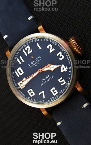 Zenith Pilot Type 20 Extra Special Vintage Style Blue Dial Swiss 1:1 Mirror Replica watch 
