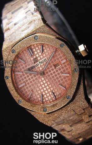 Audemars Piguet Royal Oak Frosted Rose Gold QUARTZ Watch Champange Dial 33MM - 1:1 Mirror Replica 