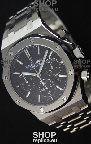 Audemars Piguet Royal Oak Chronograph Black Dial Steel Strap Swiss Replica Watch 
