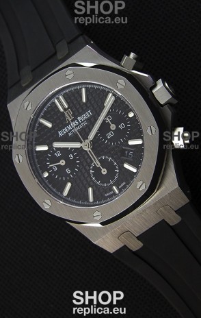 Audemars Piguet Royal Oak Chronograph Black Dial Rubber Strap Swiss Replica Watch 