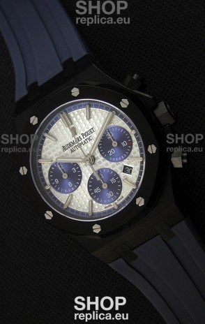 Audemars Piguet Royal Oak Chronograph Silver Toned Dial Blue Subdials Swiss Replica Watch