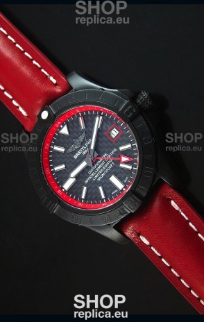 Breitling Chronometre GMT Carbon Dial Swiss Replica Watch in PVD Casing