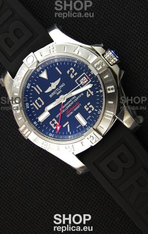 Breitling Avenger II GMT Swiss Replica Watch in Black Dial 1:1 Mirror Replica Version