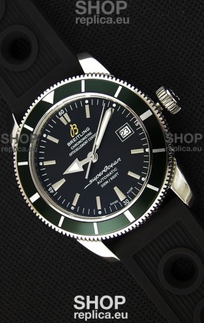 Breitling SuperOcean Heritage II B20 42MM Black Dial Green Bezel Swiss Replica Watch - 1:1 Mirror Edition