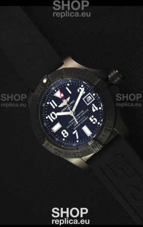 Breitling Avenger Blacksteel DLC Coated Swiss Replica Watch in Black Dial
