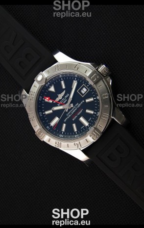 Breitling Avenger II GMT Swiss 1:1 Mirror Replica Watch in Black Dial 