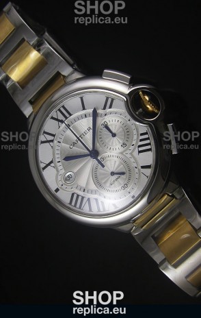 Ballon De Cartier Chronograph in Yellow Gold Two Tone Case - 1:1 Mirror Replica