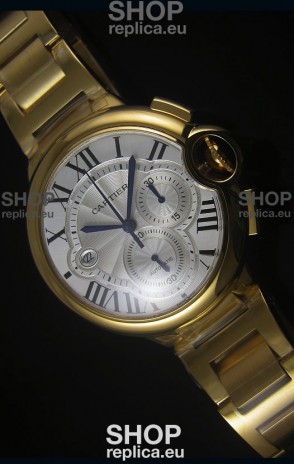 Ballon De Cartier Chronograph in Yellow Gold Case - 1:1 Mirror Replica