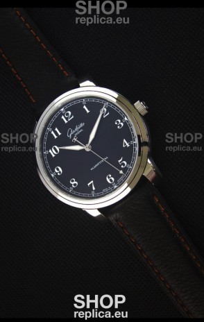 Glashuette Senator Excellence Black Dial Steel Case Swiss Replica Watch