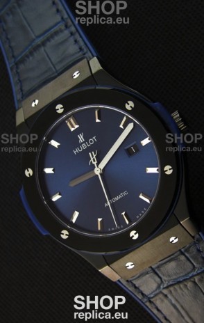 Hublot Classic Fusion Ceramic Blue Swiss Replica Watch - 1:1 Mirror Replica 