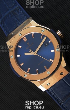 Hublot Classic Fusion Blue King Gold Swiss Replica Watch - 1:1 Mirror Replica