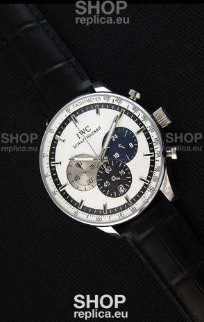IWC Schaffhausen Japanese Replica Watch Quartz Movement in White Dial 