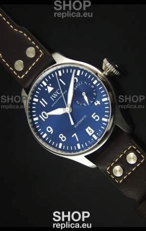 IWC Big Pilot IW500901 - Functional Power Reserve Brown Strap Blue Dial 1:1 Mirror Watch