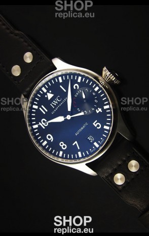 IWC Big Pilot IW500901 - Functional Power Reserve Brown Strap Black Dial 1:1 Mirror Watch